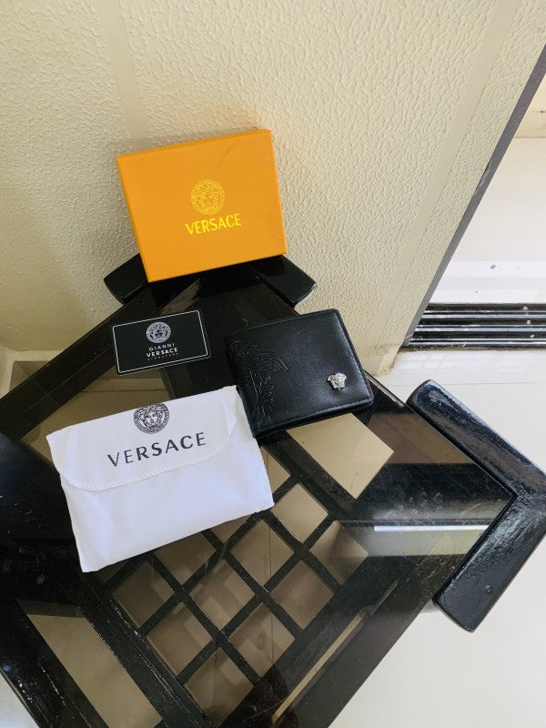 VERSACEE FULL BLACK PRINTED PREMIUM QUALITY WALLET