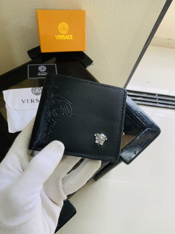 VERSACEE FULL BLACK PRINTED PREMIUM QUALITY WALLET