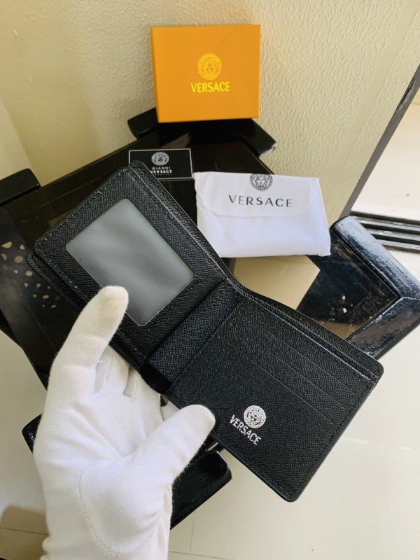 VERSACEE FULL BLACK PRINTED PREMIUM QUALITY WALLET