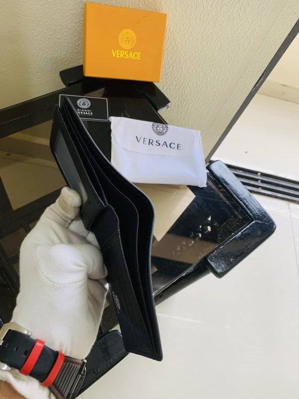 VERSACEE FULL BLACK PRINTED PREMIUM QUALITY WALLET