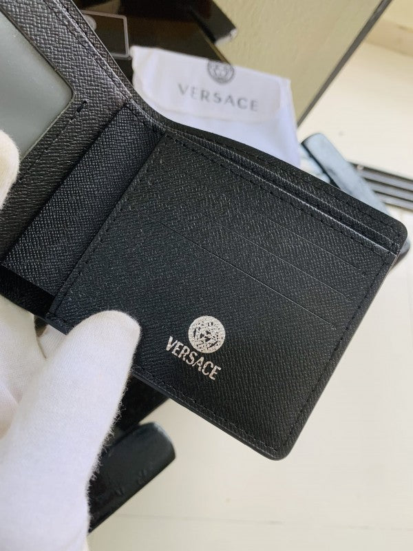 VERSACEE FULL BLACK PRINTED PREMIUM QUALITY WALLET