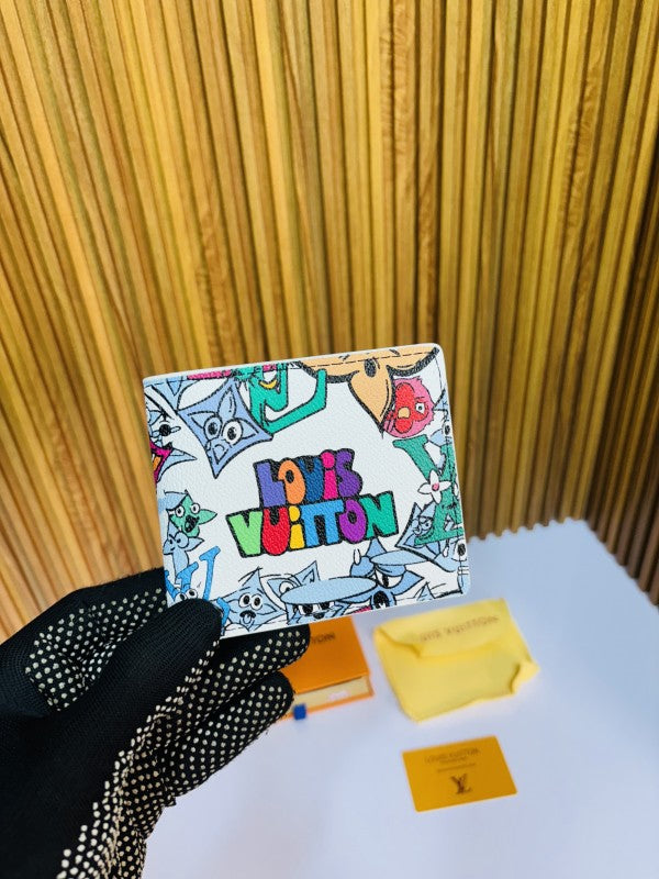 LOUIS VUITTO N WHITE PRINTED PREMIUM QUALITY WALLET