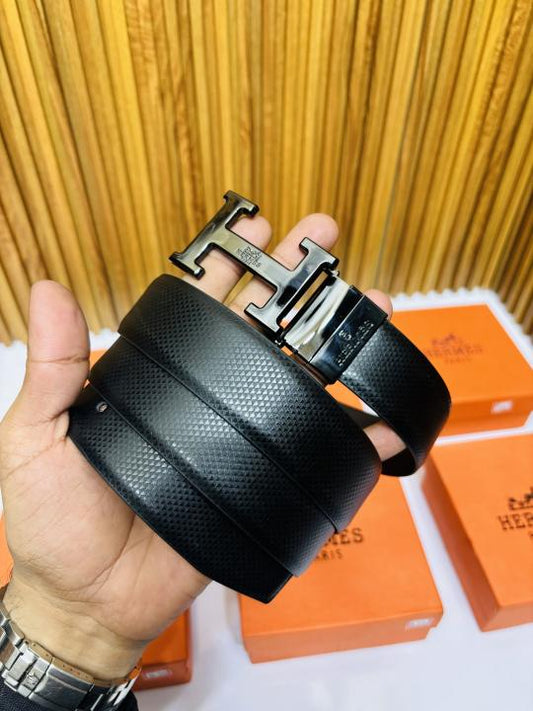 HERMES FULL BLACK PREMIUM QUALITY REVERSIBLE BELT